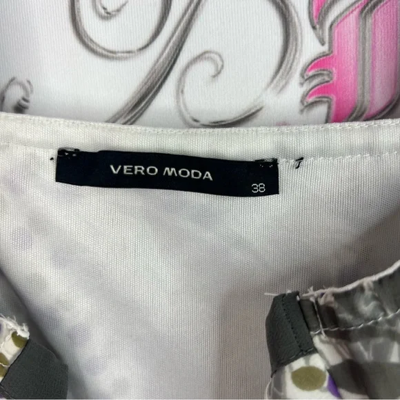 Vero Moda dress floral flowers bustier White and Pink Patterned Dress - Picture 6 of 9